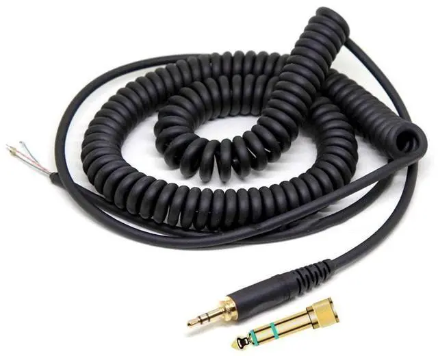 Alt view image 2 of 7 - ATH-M50 Replacement Extension Cord Spring Relief Coiled Audio Cable Compatible with Sony MDR-7506 MDR-V6 MDR-V600 MDR-V700 MDR-V900 and Audio Technica ATH-M50 ATH-M50s Headphones (Black)