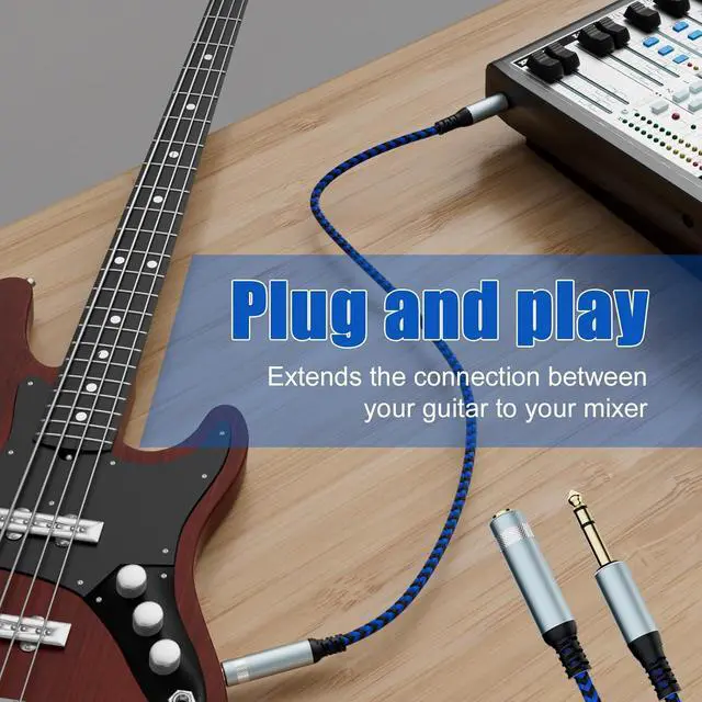 Alt view image 2 of 7 - 1/4 inch TRS Extension Cable 3ft 1/4 Male to Female Stereo Headphone Guitar Cable