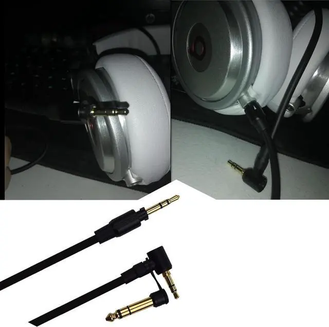Alt view image 3 of 7 - Replacement Extension Aux Auxiliary Audio Cord Cable Wire for Beats by Dr Dre Pro/Detox Edition Headphones(Black)