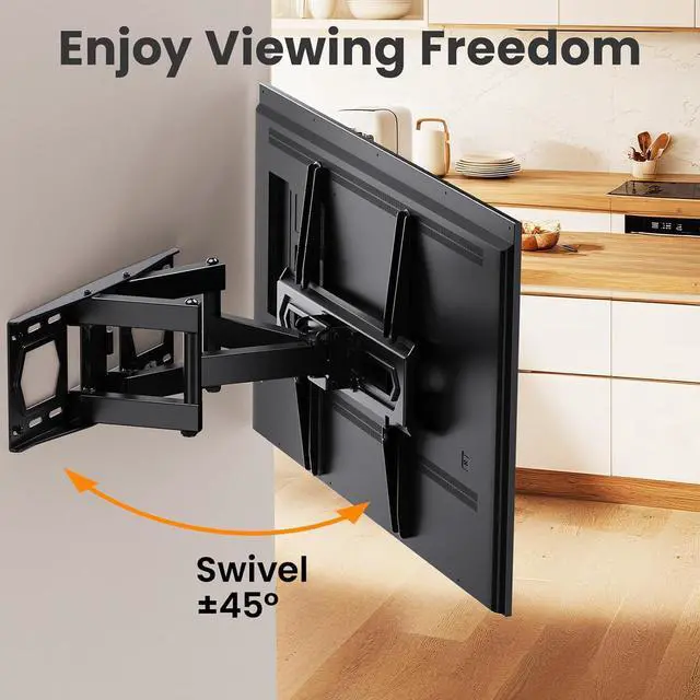 Alt view image 5 of 7 - 50 55 65 inch Full Motion TV Wall Mount for 32-70 inch TV Bracket Dual articulating Arms Mount Tilt Swivel Extension Level Max VESA 400x400mm 16 Studs 110 lbs Fit Most 40 43 50+ TVs