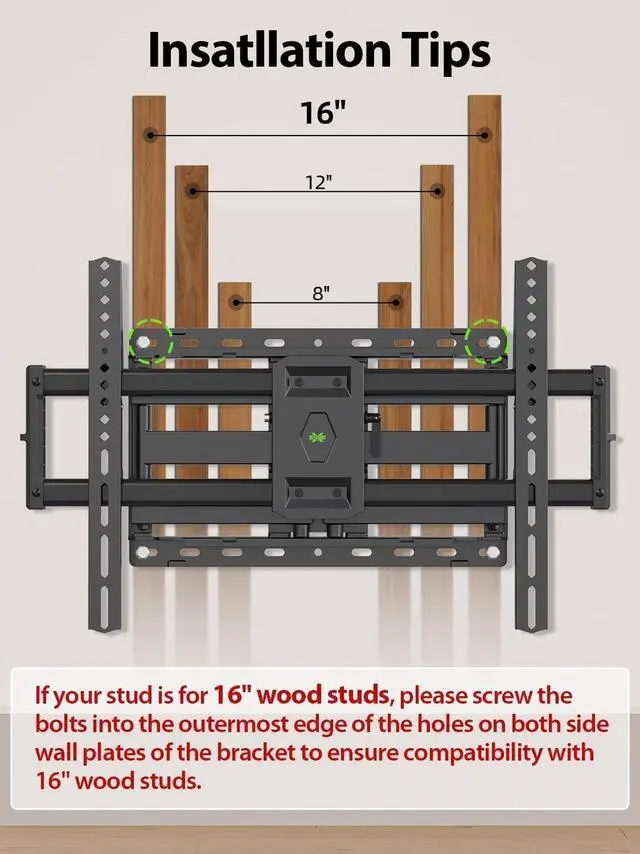 Alt view image 7 of 7 - USX Mount Full Motion TV Wall Mount for 42-85 inch TV Mount Swivel and Tilt Wall Mount Bracket with Dual Articulating Arms Up to 132lbs VESA 600x400mm Max 16 Wood Studs UL Listed XML019