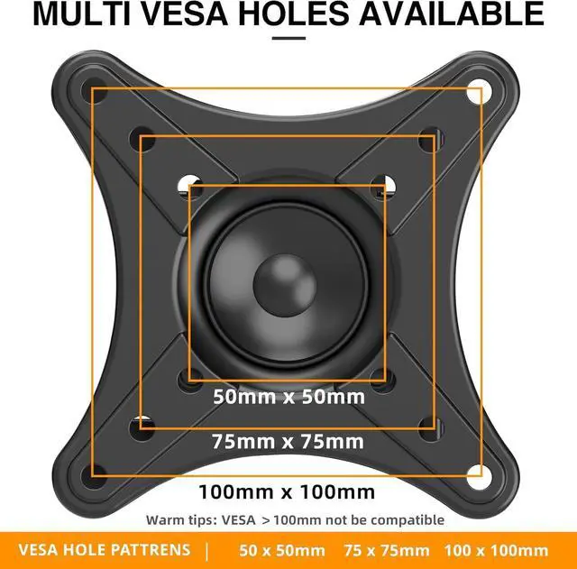 Alt view image 6 of 7 - Full Motion TV Monitor Wall Mount Bracket for Most 13-32 Inch LED LCD Flat Curved Screen 360° Rotation Swivel Tilt ExtensionAdjustable Articulating Arms Max VESA 100x100mm up to 33lbs
