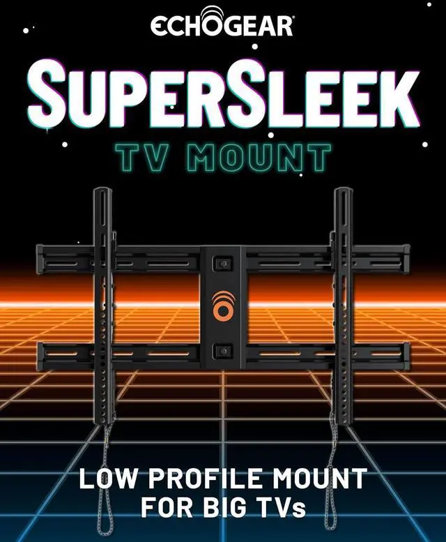 Alt view image 2 of 7 - Heavy Duty TV Wall Mount Bracket for TVs Up to 90 - Low Profile Design Holds TV Only 2.25 from Wall - Fast Install with Template & Level After Mounting - Pull Strings for Cable Access