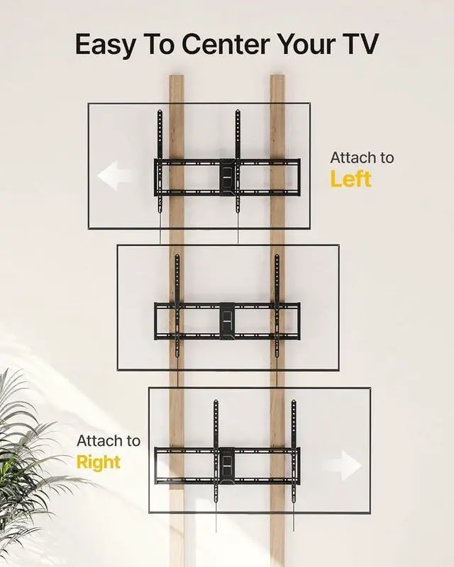 Alt view image 6 of 7 - Heavy Duty Tilt TV Wall Mount for 43100 Large Flat & Curved TVs Holds 200 lbs Ultra Slim Low Profile Bracket with 8° Tilt Fits 16/18/24 Wood Studs Max VESA 800x600 4× Load Tested