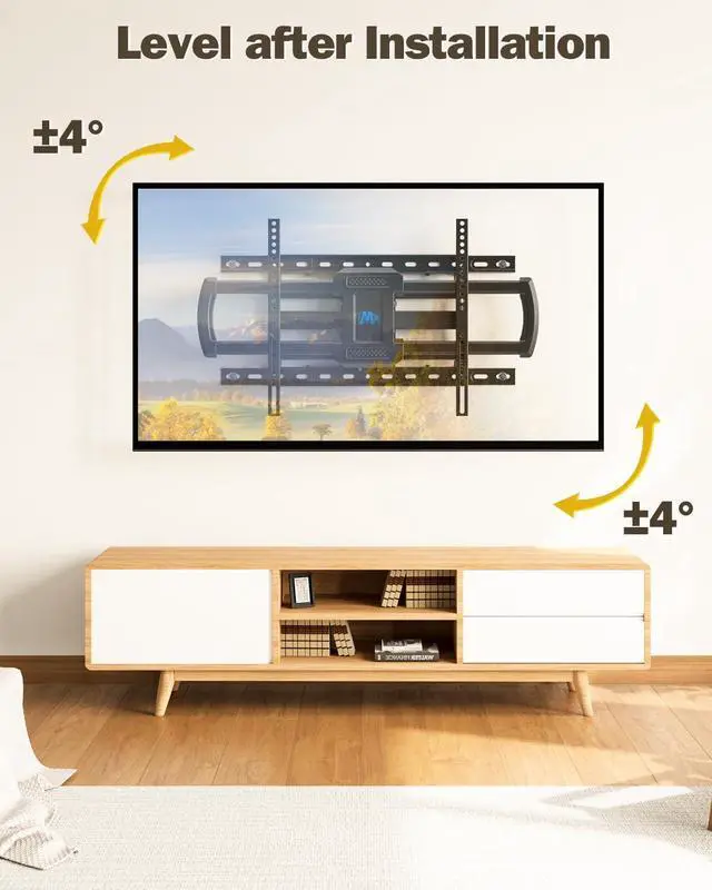 Alt view image 7 of 7 - UL Listed Full Motion TV Wall Mount for Most 42-84 TVs TV Mount with Premium Ball Bearing Design for Smooth Extension and Swivel Max VESA 600x400mm 100LBS Up to 24 Wood Stud