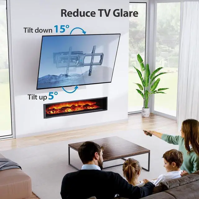 Alt view image 5 of 7 - Full-Motion TV Wall Mount for Most 3775 Inch TVs up to 100 lbs Wall Mount TV Bracket with Dual Articulating Arms Extension Swivel Tilt Fits 16 Wood Studs 600 x 400mm Max VESA PILF8