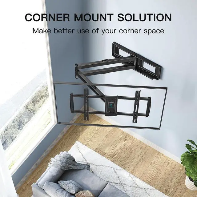 Alt view image 3 of 7 - PERLESMITH Long Arm TV Wall Mount for 42-90 inch TVs, Full Motion TV Mount with 42.72 inch Extension Articulating Arm Swivel and Tilt, Max VESA 800x400mm, Holds up to 150 lbs, 16,18, 24 Studs