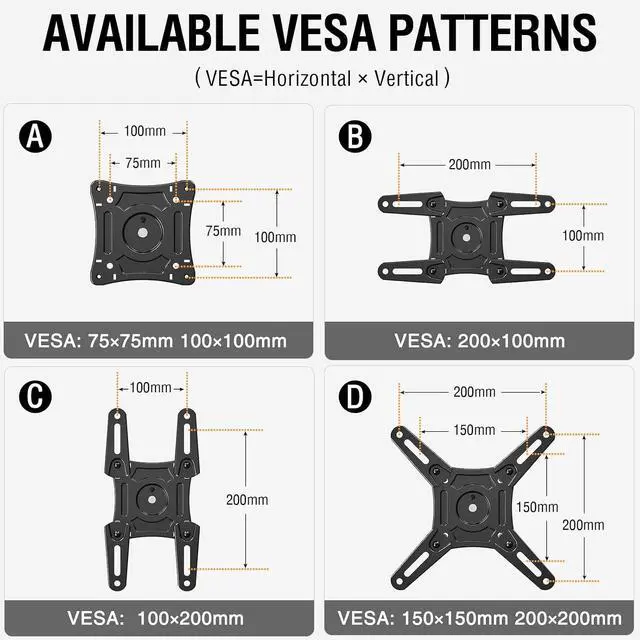 Alt view image 6 of 7 - Full Motion TV Mount 14-42 Screens VESA 200x200 44 Lbs Load | Supports swivel tilt extension & rotation sturdy bracket for LED LCD televisions and desktop monitors