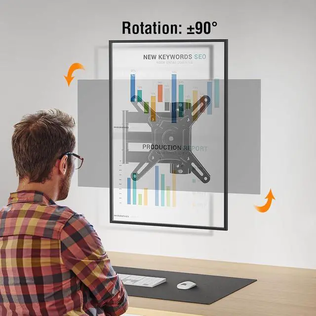 Alt view image 2 of 7 - Full Motion TV Mount 14-42 Screens VESA 200x200 44 Lbs Load | Supports swivel tilt extension & rotation sturdy bracket for LED LCD televisions and desktop monitors