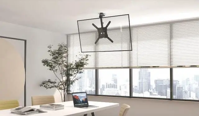 Alt view image 3 of 6 - CM344 Flip Down TV and Monitor Roof Ceiling Swivel Mount | Fits Flat TV 23 to 55 Inches | VESA Compatible 200x200 400x400 | Height Adjustable | Pitched Roof