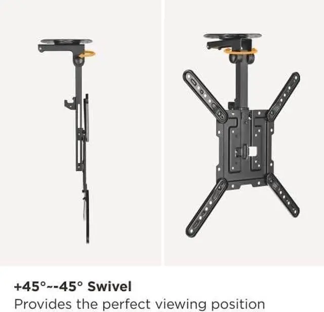 Alt view image 4 of 6 - CM344 Flip Down TV and Monitor Roof Ceiling Swivel Mount | Fits Flat TV 23 to 55 Inches | VESA Compatible 200x200 400x400 | Height Adjustable | Pitched Roof