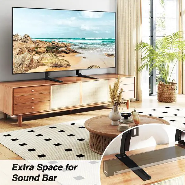 Alt view image 4 of 7 - TV Stand Mount Universal TV Stand Tabletop for 22 to 65 inch Plasma LCD LED Flat Screen TVs Strong TV Legs Holds up to 88lbs Height Adjustable TV Base Max VESA 800 x 500mm