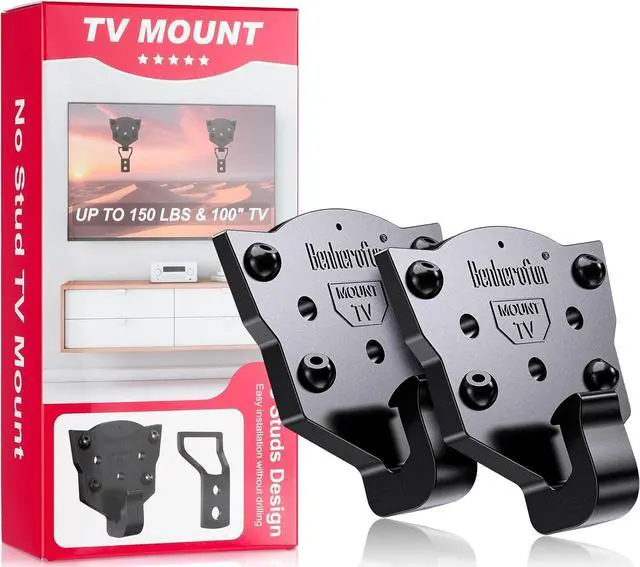 Main image of TV Wall Mount - No Drill Installation TV Mount 150 lbs Heavy Duty Capacity for 26-100 inch TVs Fits LED/OLED/QLED/Plasma Displays Bolt Kit Included