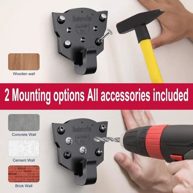 Alt view image 4 of 7 - TV Wall Mount - No Drill Installation TV Mount 150 lbs Heavy Duty Capacity for 26-100 inch TVs Fits LED/OLED/QLED/Plasma Displays Bolt Kit Included