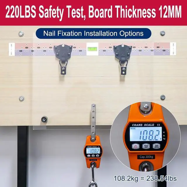 Alt view image 3 of 7 - TV Wall Mount - No Drill Installation TV Mount 150 lbs Heavy Duty Capacity for 26-100 inch TVs Fits LED/OLED/QLED/Plasma Displays Bolt Kit Included