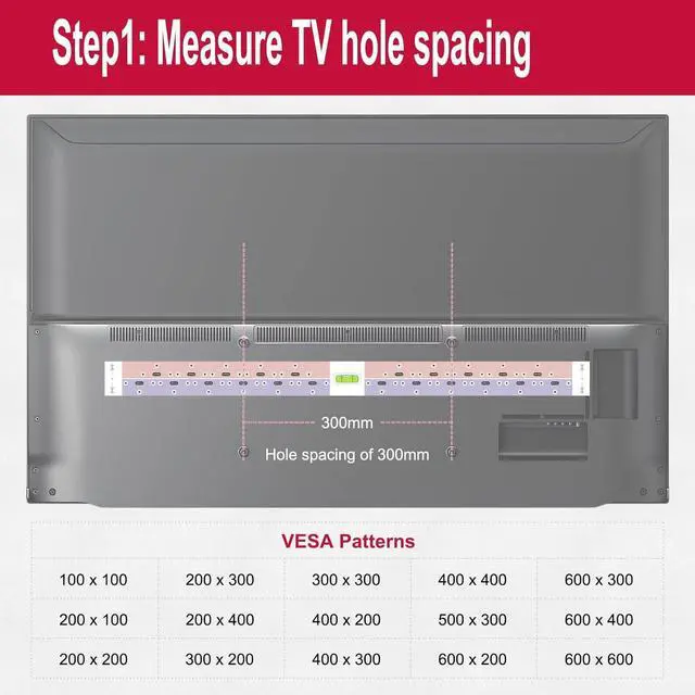 Alt view image 5 of 7 - TV Wall Mount - No Drill Installation TV Mount 150 lbs Heavy Duty Capacity for 26-100 inch TVs Fits LED/OLED/QLED/Plasma Displays Bolt Kit Included