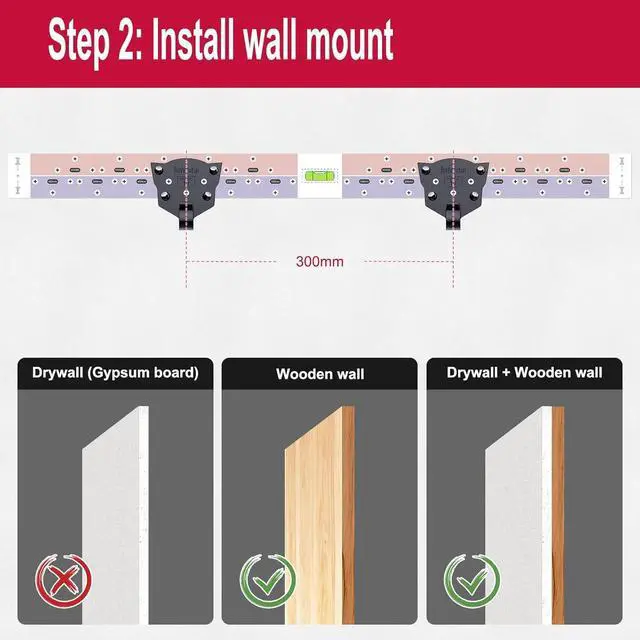 Alt view image 6 of 7 - TV Wall Mount - No Drill Installation TV Mount 150 lbs Heavy Duty Capacity for 26-100 inch TVs Fits LED/OLED/QLED/Plasma Displays Bolt Kit Included