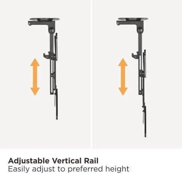 Alt view image 5 of 6 - CM344 Flip Down TV and Monitor Roof Ceiling Swivel Mount | Fits Flat TV 23 to 55 Inches | VESA Compatible 200x200 400x400 | Height Adjustable | Pitched Roof