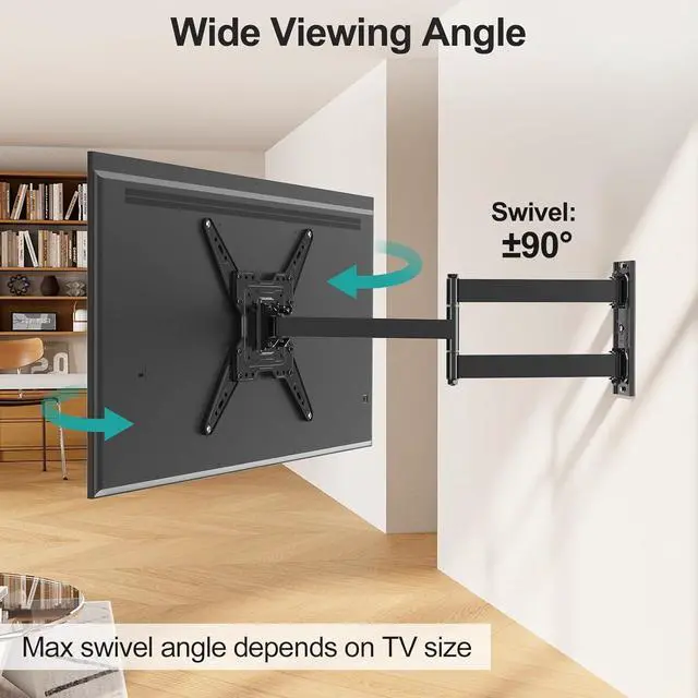 Alt view image 2 of 7 - Long Arm Corner TV Mount for Most 32-65 Inch TVs 31.3 Long Extension Full Motion Wall Mount Bracket Swivel Articulating Arm & Tilt TV Wall Mount MAX VESA 400x400mm Holds up to 99 lbs
