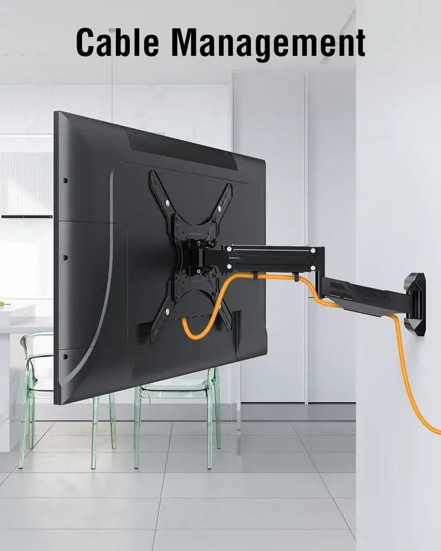 Alt view image 7 of 7 - Height Adjustable TV Wall Mount for Most 23-55 Inch tvs Spring Arm Full Motion Swivel Tilt Articulating TV Mount Bracket Max VESA 400x400mm Support 11-66 lbs YD1010