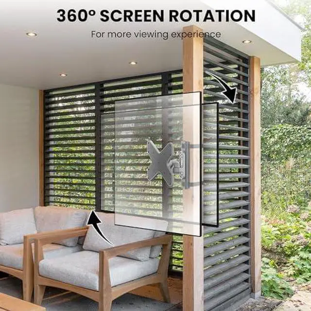 Alt view image 4 of 6 - ZeboZap ZZTVS2022 DIY NO Drill Swivel Gazebo TV Mount | Patio | Pergola | Square Post | Holds 33lbs | Fits 23-50 TVs | Weatherproof | Black