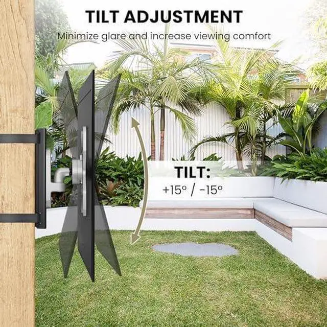 Alt view image 5 of 6 - ZeboZap ZZTVS2022 DIY NO Drill Swivel Gazebo TV Mount | Patio | Pergola | Square Post | Holds 33lbs | Fits 23-50 TVs | Weatherproof | Black