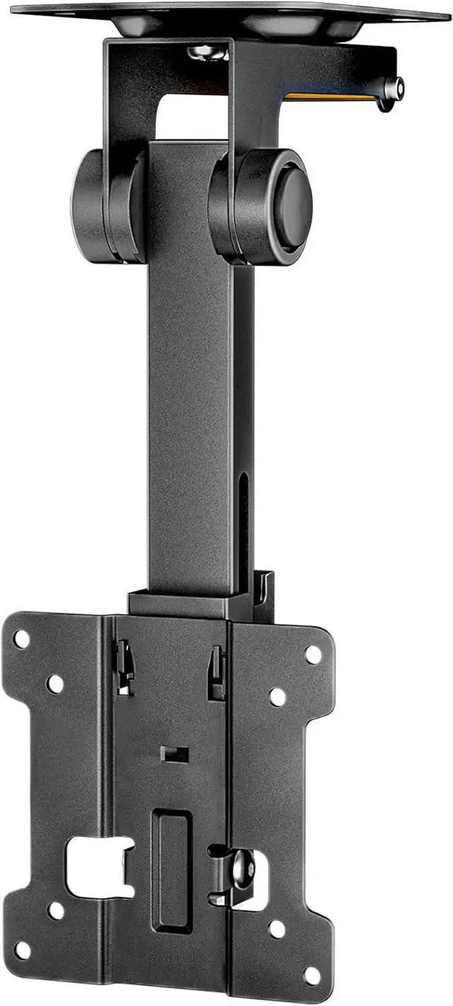 Main image of 13 to 27 inch Folding TV Ceiling Mount Manual Flip Down TV Bracket up to 44lbs Folding Tilt Pitched Roof and Under Cabinet Mounting Height Adjustable Max VESA 100x100mm Black