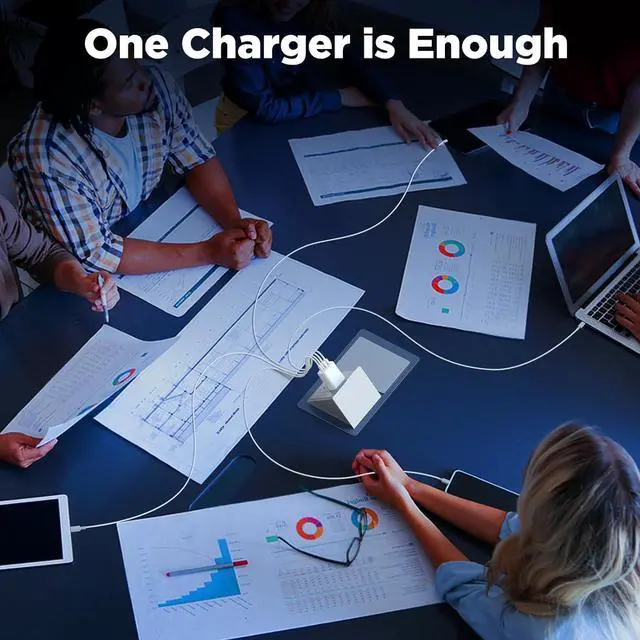 Alt view image 7 of 7 - [2 Pack] iPhone 17 16 Charger Block 4-Port 40W USB C PD Power Adapter Fast Charging+ QC 3.0 USB A Multiport Charger Brick for iPhone 17/16/15/14/13/Pro Max/XS/XR iPad Airpods iwatch  Tablets