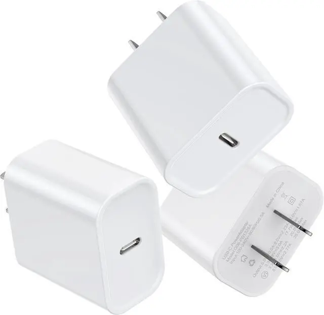 Main image of 3 Pack USB C Charger Block Phone 17 16 Chargers Block 20W PD Power Adapter USB C Wall Charger Compatible with Phone 17/17Pro/17Pro Max/17Air/16/15/14/13 Xs/X Pad Galaxy and More White