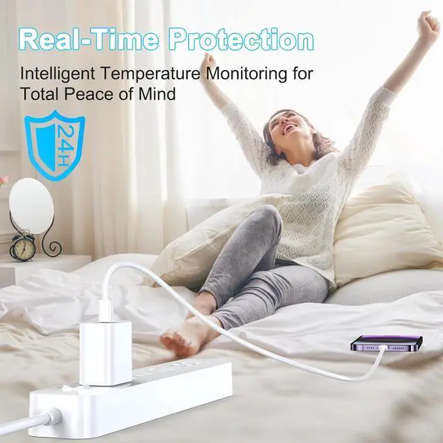 Alt view image 5 of 7 - 3 Pack USB C Charger Block Phone 17 16 Chargers Block 20W PD Power Adapter USB C Wall Charger Compatible with Phone 17/17Pro/17Pro Max/17Air/16/15/14/13 Xs/X Pad Galaxy and More White