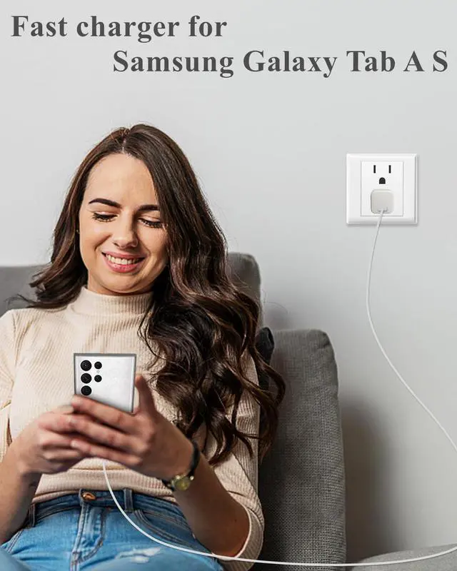 Alt view image 5 of 7 - USB C Fast Charger for  Galaxy Tab S11 10 S9 S8 S7 S6 S5e S4 Tab A7 10.4 A9+ 12.4 A8 10.5 Tab A 10.1 Tab A 8.4 8.0 Tablet Charger with 6.6Ft USB-C Cord 20W PD Power Adapter