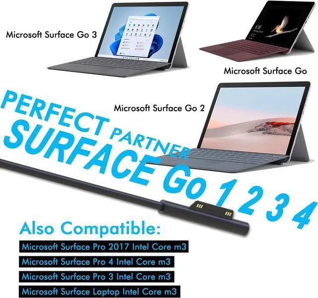 Main image of Charger Compatible for Surface Go/Go 2/Go 3 Surface Pro 4 Core m3 Surface Pro 3 Core m3 Surface Pro 2017 Core m3 Tablet Surface Laptop Core m3 Power Supply Adapter 24W 15V 1.6A with Travel Bag