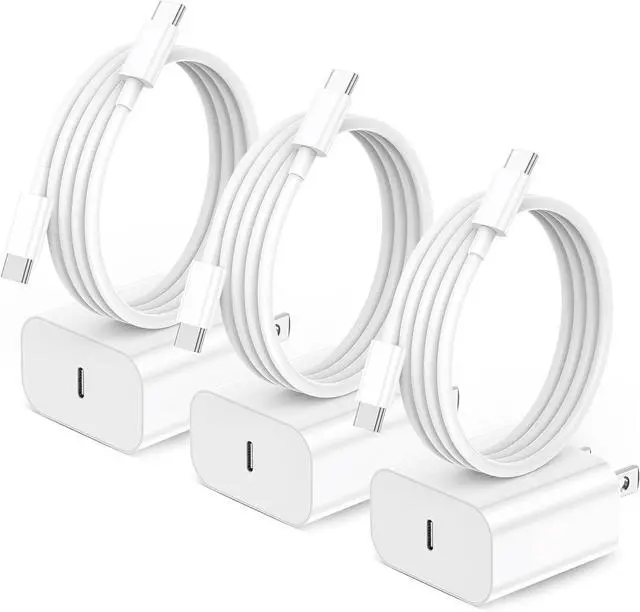 Main image of for iPhone16 Charger 3 Pack 20W USB-C Fast Wall Charger with 6ft C to C Cable for iPhone 16/16 Pro/16 Pro Max/16 Plus/15 Series/iPad Air/iPad Pro and More