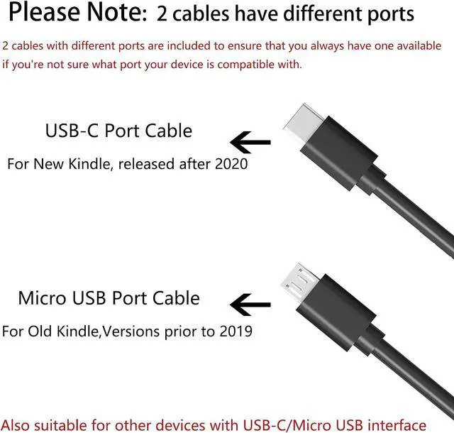 Alt view image 2 of 7 - 10W Power Adapter Fast Charger 6.5Ft Cable for Charging Paperwhite 7 8 9 10 11 Oasis Voyage E-Reader DX Keyboard Touch(2nd-11th Gen) Fire HD HDX Tablet Also Compatible with  Tablets
