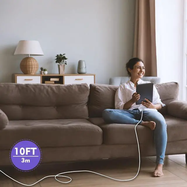 Alt view image 7 of 7 - 10FT  iPad Charger Fast Charging 20W USB C Fast Charger Adapter 10Foot Long USB Type C to C Cable Cord for iPad Pro 12.9 iPadPro 11/13inch(M4) iPadAir 5th/4th iPadmini 6/7 iPad10/11th A16