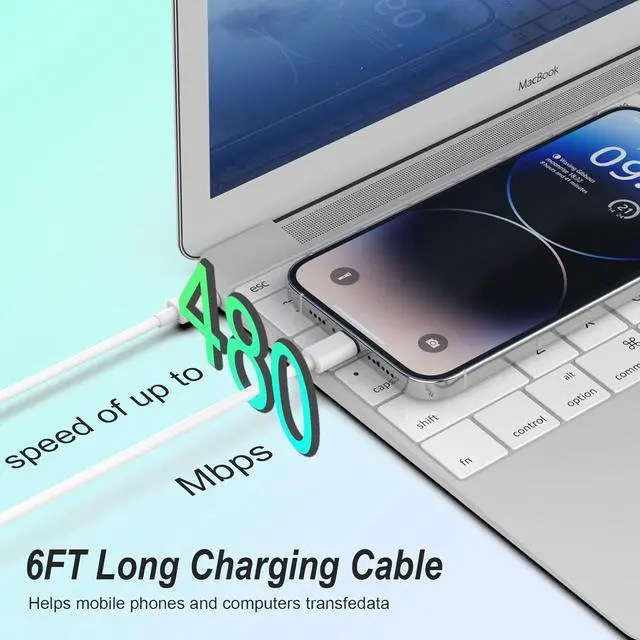 Alt view image 5 of 7 - iPhone Charger 2 Pack 20W USB C Fast Wall Charger Block with 2 Pack 6 FT USB-C to C Cable for iPhone 17 16 15 Plus/Pro/Pro Max/iPad Pro/Air/Mini Galaxy AirPods Pro