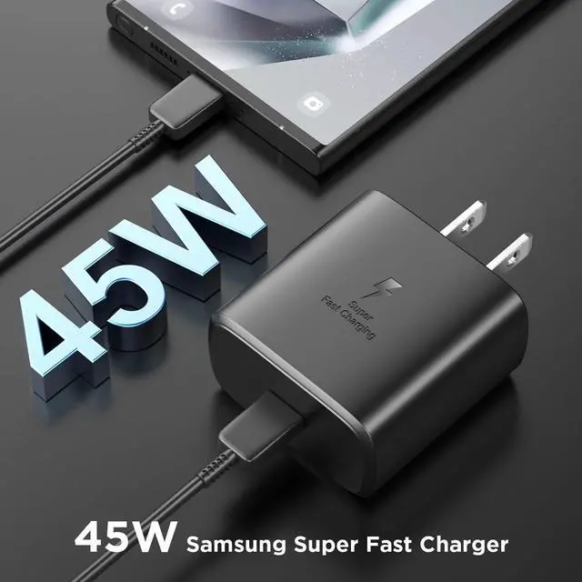 Alt view image 2 of 7 - 45W Super Fast Charger USB C Android Phone Charger Fast Charging Replacement for  Galaxy S25/S25 Ultra/S25+/S24 Ultra/S24/S24+/S23 Ultra/S23/S22/S20/S21/Note 10 Galaxy Tab 6Ft C Cable