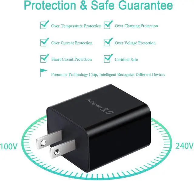 Alt view image 3 of 6 - Fast Charger for  Galaxy Tab A8 10.5 Tablet USB C Quick Charge 3.0 Wall Charger AC Adapter Cable Cord - UL Listed