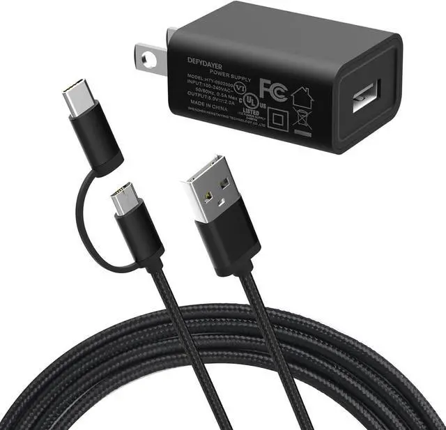 Main image of 9W Fast Charger for Old and New Kindle Kindle Paperwhite Oasis Voyage Kids Edition eReaders Kindle Touch DX Keyboard Fire Max HD HDX 6 7 8 10 11 Tablets-6.6ft Braided Cord