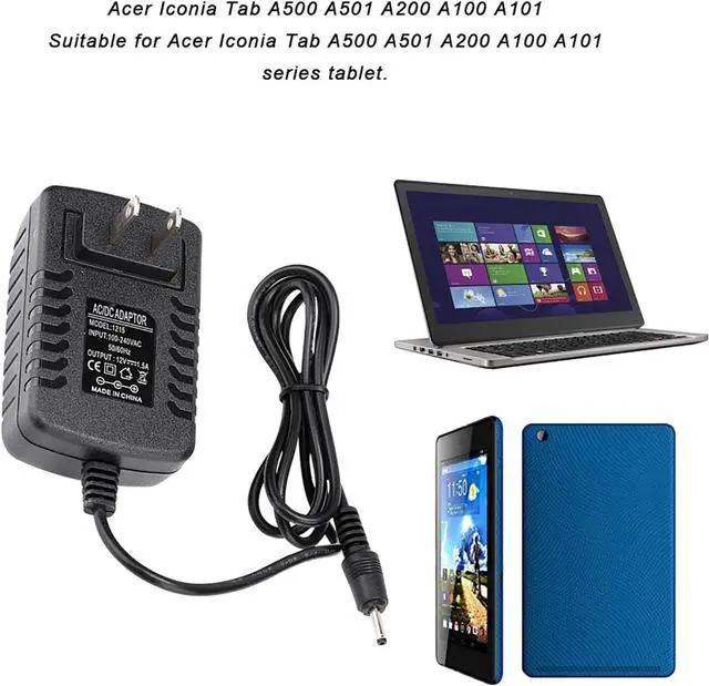 Alt view image 6 of 7 - 12V 1.5A AC Charger Adapter for Iconia Tab A500 Series Tablet Short Circuit IC Extra Long 2.95ft AC Adapter Power Cord US