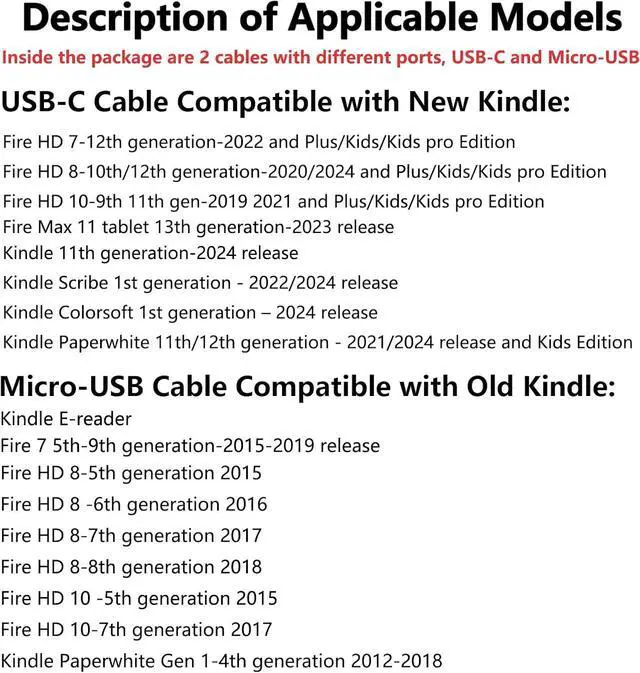 Alt view image 2 of 4 - Replacement Fast Charger Adapter for Old and New Kindle Fire Tablets Fire HD 7 8 10 Plus/Kids/Kids pro Fire Max 11 Kindle Paperwhite E-Reader Colorsoft Scribe