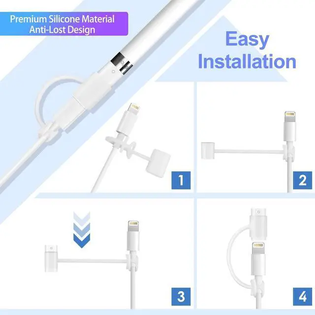 Alt view image 3 of 7 - Charger Adapter Compatible with  Pencil 1st Generation Female to Female Charging Connector for iPad Pen 1st Gen - 2 Pack