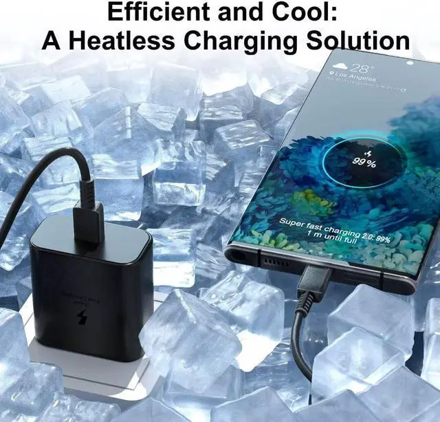 Alt view image 4 of 6 - 45W USB C Super Fast Charger PD PPS Wall Charger Block for  Galaxy S25 S24 S23 S22 Ultra Plus Z Fold Flip 6 Tab S9/S8 with 5ft Type C to C Cable