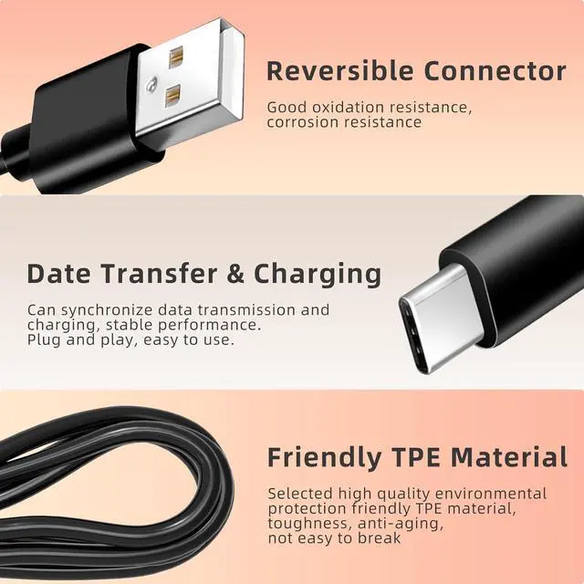 Alt view image 2 of 5 - 10 ft Charger for TCL 30 XE 40 XE 40X 5G 40R 20 Pro 5G 30 SE 20S 20 SE 10L 10 Plus 10 SE 10 Pro 405 30XL TCL FLIP 2 FLIP PRO TCL Tab 11 Tab 8 4G Tab 10 HD Tablet USB C Charging Cable