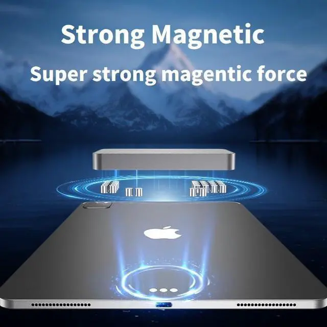 Alt view image 3 of 7 - Magnetic Wireless Charger for iPad Pro 11 inch M4 18W Fast Charging Smart Connector Charger Aluminum Alloy Wireless Charging Pad with 3.3ft USB-C Cord Cable (Adapter Not Included) (11inch-M4)