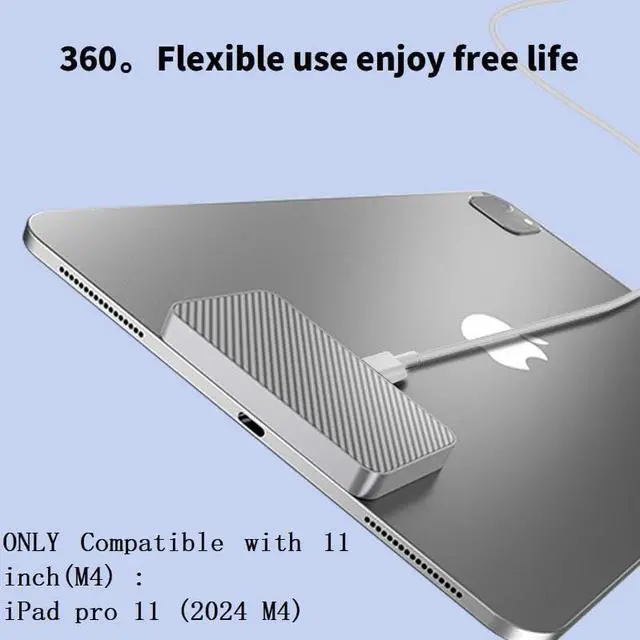 Alt view image 4 of 7 - Magnetic Wireless Charger for iPad Pro 11 inch M4 18W Fast Charging Smart Connector Charger Aluminum Alloy Wireless Charging Pad with 3.3ft USB-C Cord Cable (Adapter Not Included) (11inch-M4)
