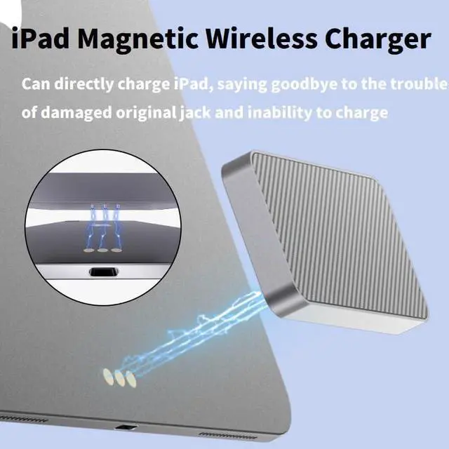 Alt view image 5 of 7 - Magnetic Wireless Charger for iPad Pro 11 inch M4 18W Fast Charging Smart Connector Charger Aluminum Alloy Wireless Charging Pad with 3.3ft USB-C Cord Cable (Adapter Not Included) (11inch-M4)