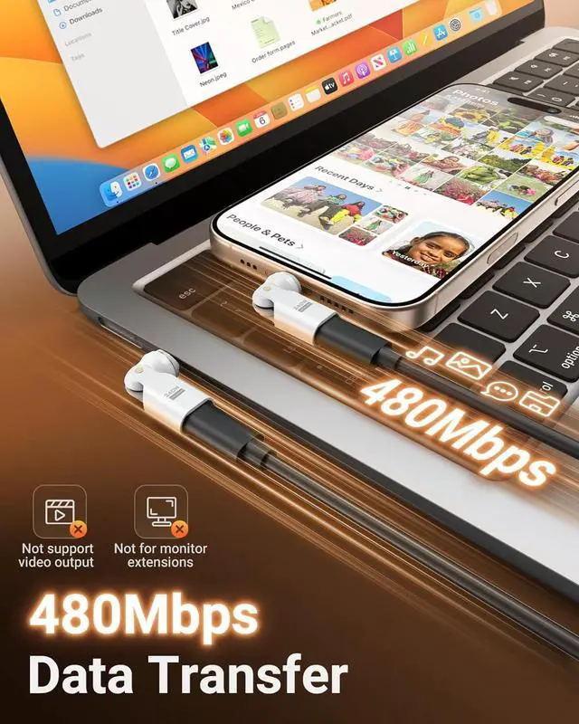 Alt view image 7 of 7 - USB C Magnetic Adapter 240W Magnetic USB C Adapter with 360° 180° Rotating 90 Degree Type-C Adaptor for iPhone 17 Air 16 15 Pro Max MacBook Pro/iPad Series Galaxy S25 S24 White