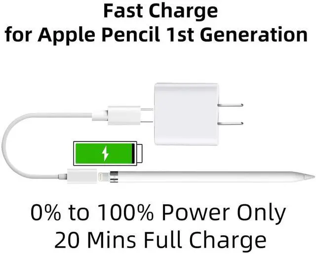 Alt view image 2 of 7 - for  Pencil Charger 3.3FT/1Pack USB C Male to Lightning Female Compatible with  Pencil 1st Generation