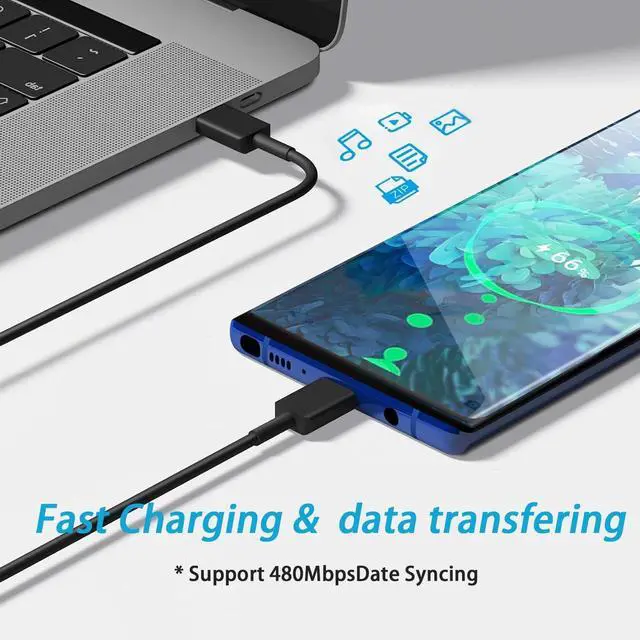 Alt view image 6 of 7 - 25W Super Fast Charger Charging Cable for Galaxy Tab S10+Plus Tab S10 FE+Plus Tab-S10 Ultra SM-X620 SM-X626B SM-X520 SM-X526B 5G Tablet Type C Adapter Power Cord (6.6Ft)